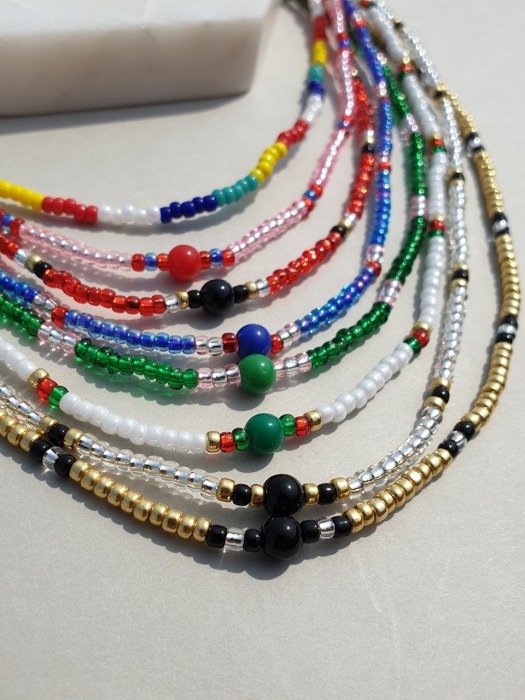 Color beads Layered Necklace 칼라비즈 레이어드목걸이