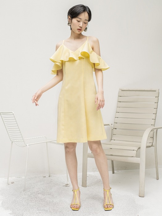 lemon offshouler dress 