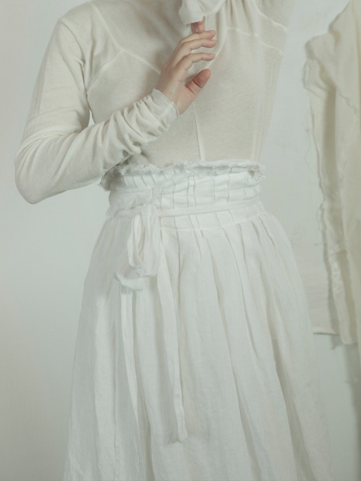 린넨 랩 오버스커트 : Linen wrap overskirt [2colors]