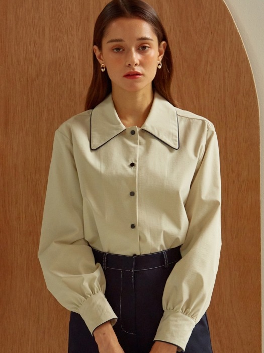 [By Joorti] J261 Line blouse (navy)