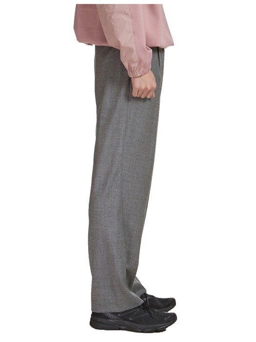 Straight Slit Pants Grey