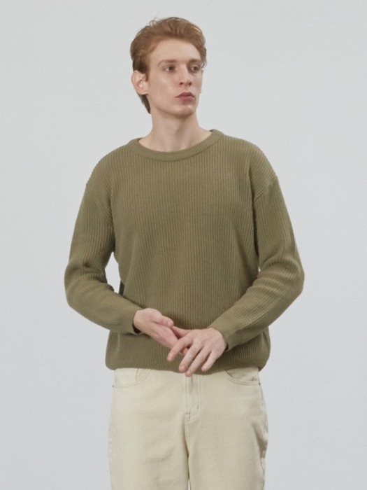 Heavy Cashmere Sweater (Light Khaki)