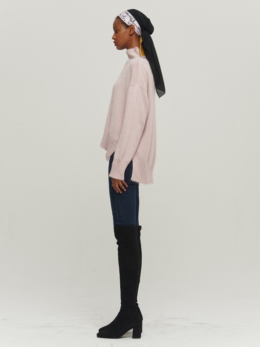 [Premium] ANGORA WHOLE GARMENT PULLOVER_PALE PINK