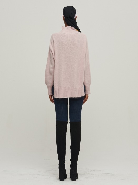 [Premium] ANGORA WHOLE GARMENT PULLOVER_PALE PINK