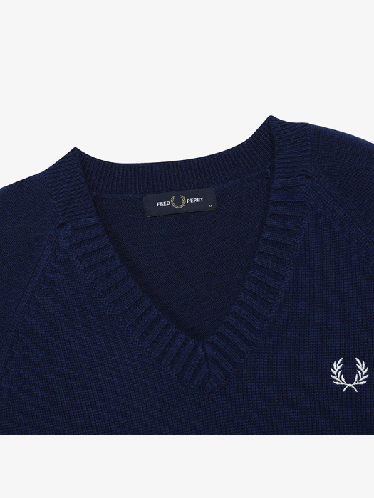 [Authentic] Contrast Texture V Neck Sweater(143)(AFPM1937502-143)