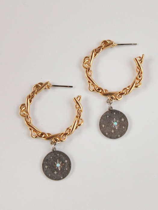 Aurora lace hoop earring (Gold)