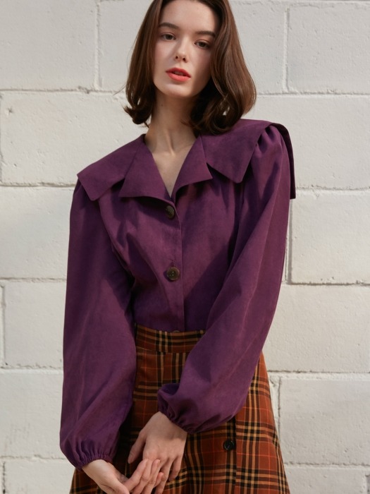 [By Joorti] J385 shayla collar blouse (purple)