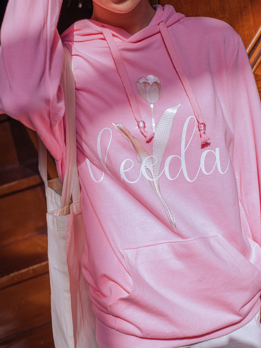 logo tulip pink hoodie