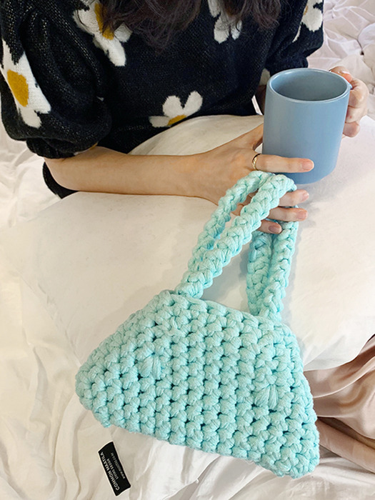 Rectangle crochet bag (light blue)
