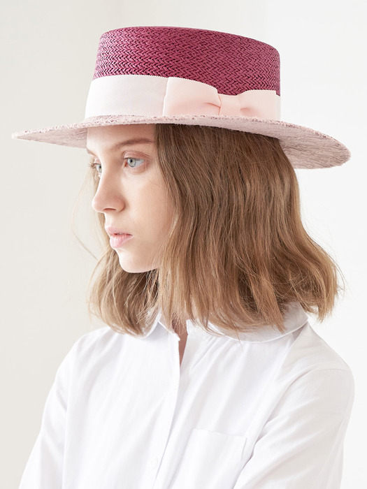BOATER HAT-OVERCOLOR MIX CERISE
