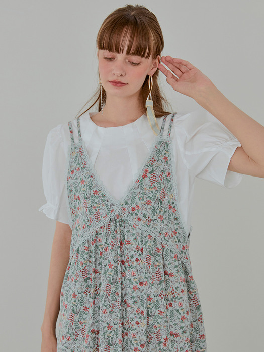 Slip Floral Lace Dress, Mint