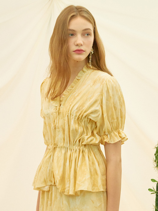 iuw697 double string frill blouse (yellow)