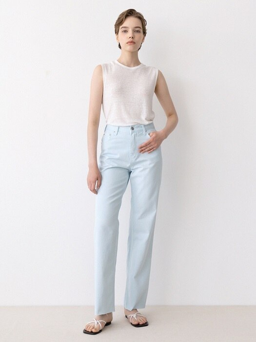 dyeing denim pants (sky blue)