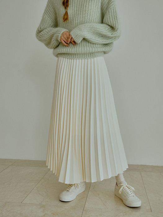 Cherish pleats long skirt (2color)