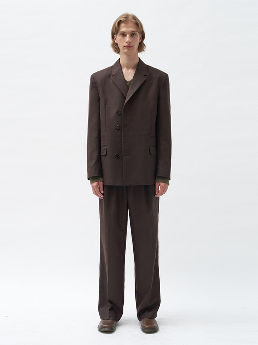 wool pocket blazer (brown)