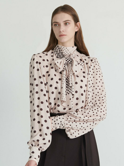 Dot scarf blouse (Indy pink)