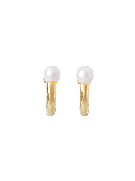 Silhouette Pearl Hoop Earrings