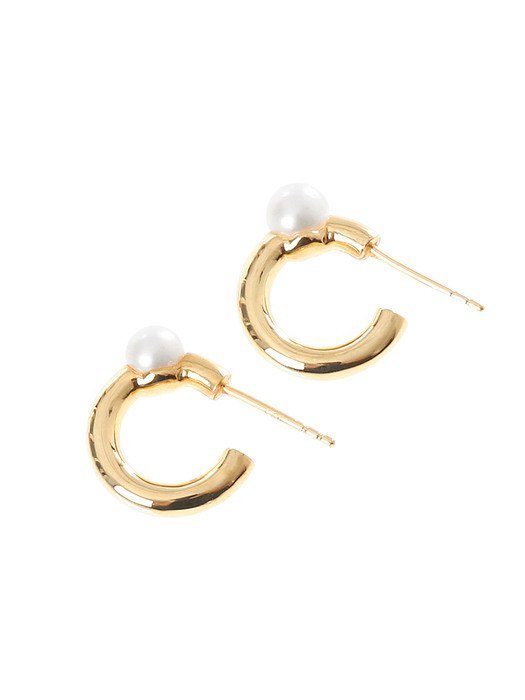 Silhouette Pearl Hoop Earrings
