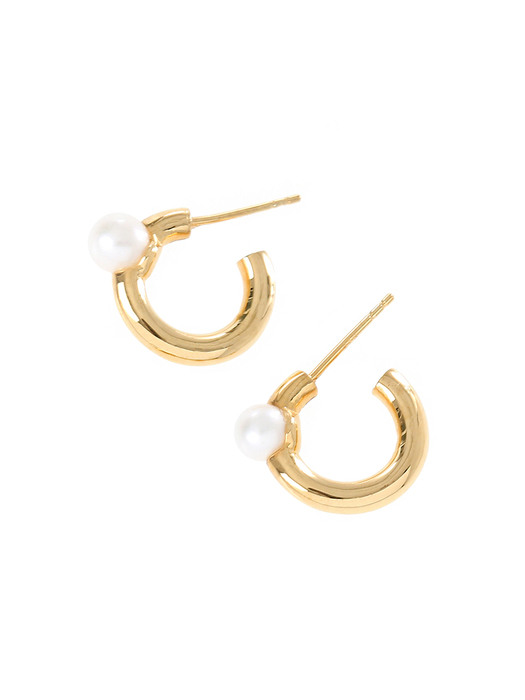 Silhouette Pearl Hoop Earrings