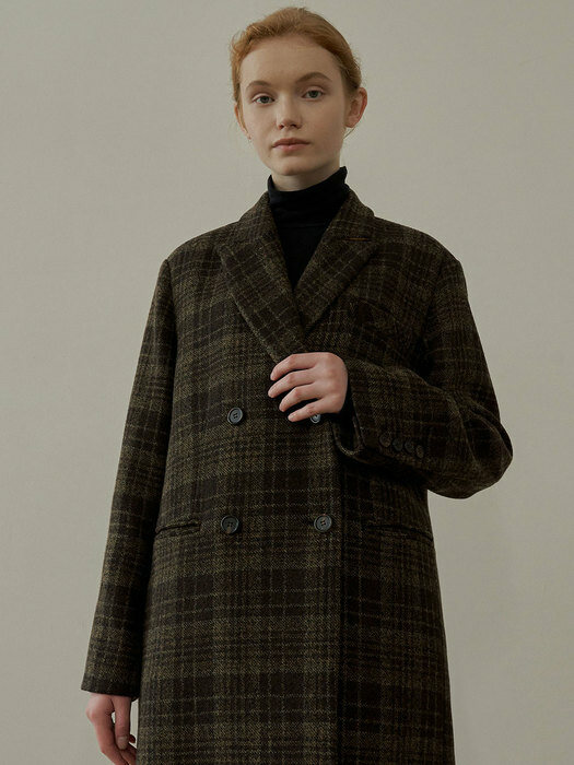 WOOL CHECK COAT(BROWN CHECK)