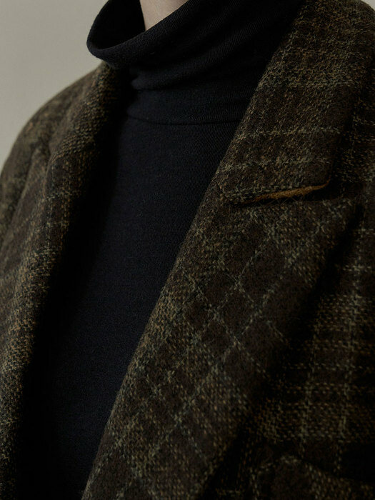 WOOL CHECK COAT(BROWN CHECK)