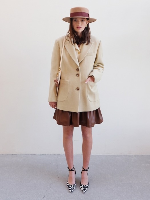 MERYL WOOL CASHMERE COAT_CUSTARD