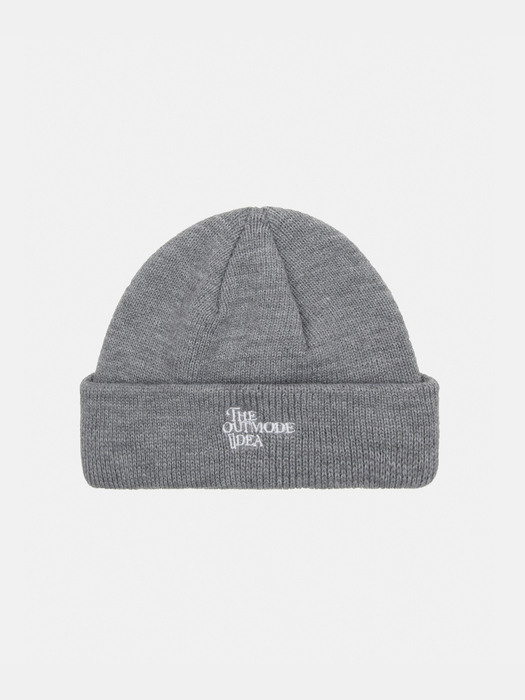 SOLID LETTERING BEANIE - GREY