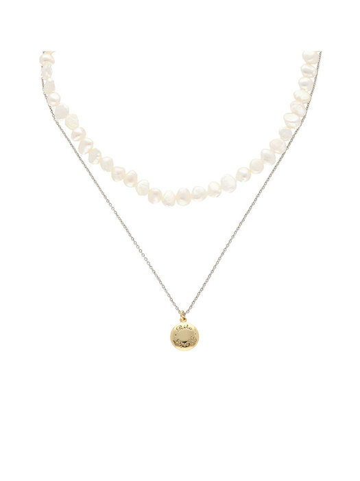 [SET]Aurora Pearl Necklace + Yellow Rita Necklace