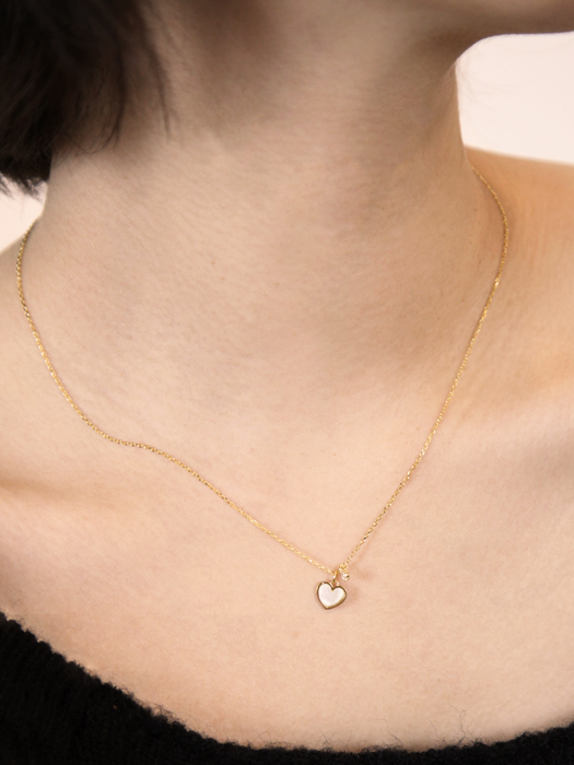 [Silver925] LU111 Opal heart necklace