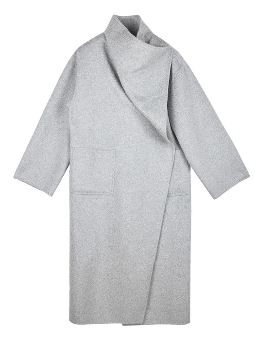 캐시미어 CASI OVERSIZED SHAWL COAT (LIGHT GRAY)