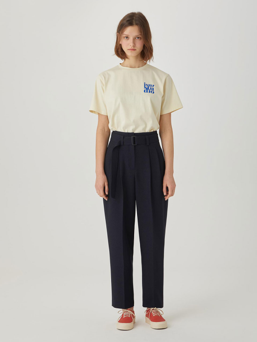 Belted High-rise Trousers [DARK NAVY] JYPA1B900N3