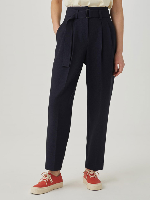 Belted High-rise Trousers [DARK NAVY] JYPA1B900N3