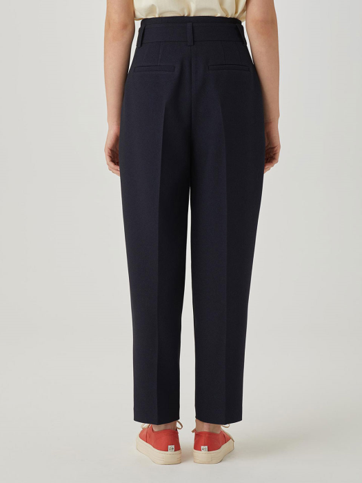 Belted High-rise Trousers [DARK NAVY] JYPA1B900N3