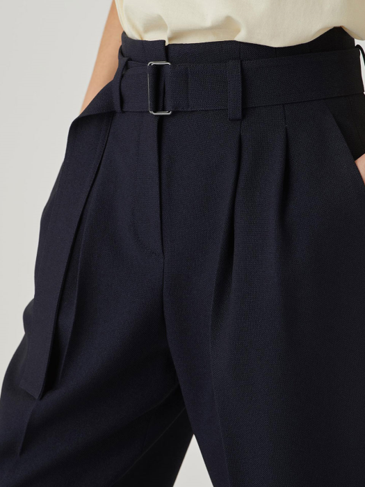 Belted High-rise Trousers [DARK NAVY] JYPA1B900N3