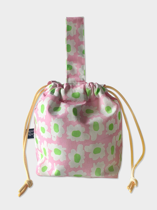 bloom pink string bag