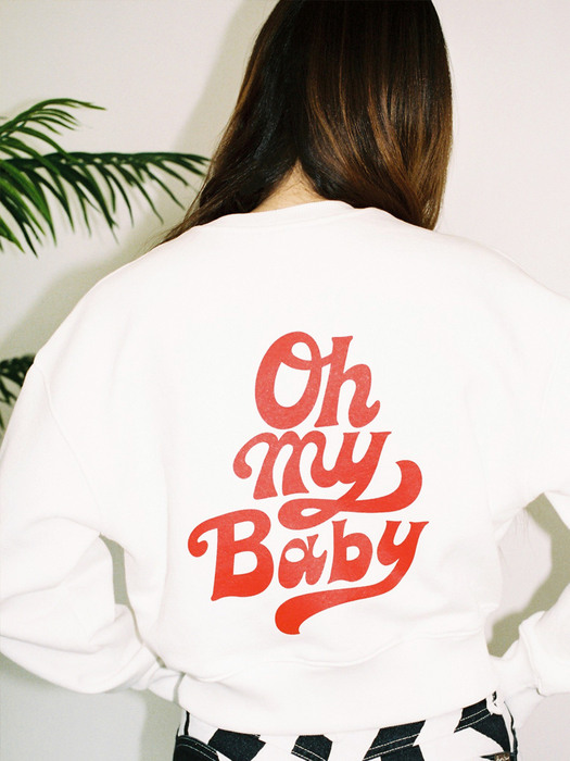 Oh My Baby Cropped Sweatshirt (Natural)