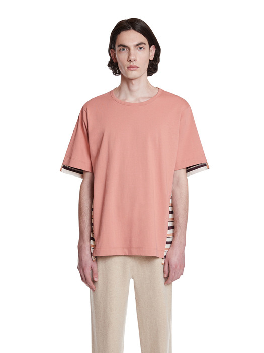  Colorblocked  Stripe T-Shirt_Pink