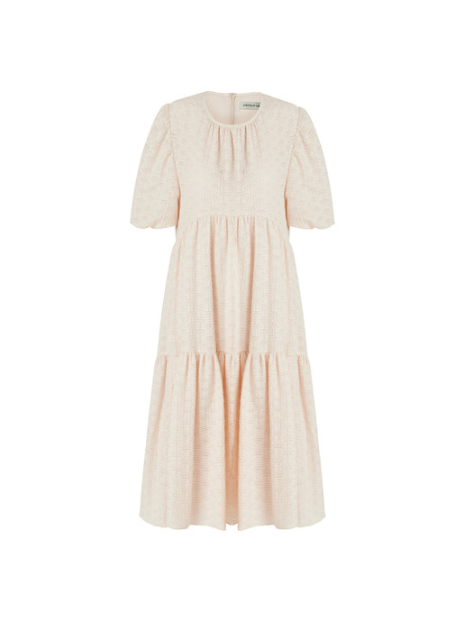 TIERED JACQUARD DRESS_ Cream [U1M0O602/14]