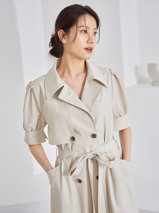 Summer Trench Style Jacket One-piece_ivory