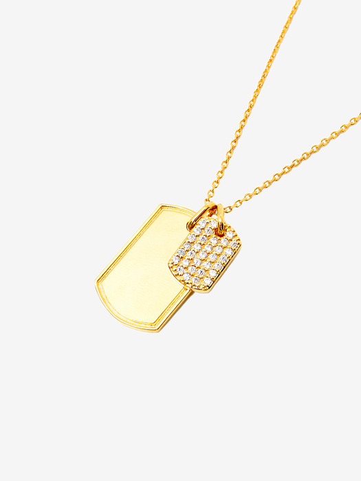 SHINE TAG NECKLACE GOLD