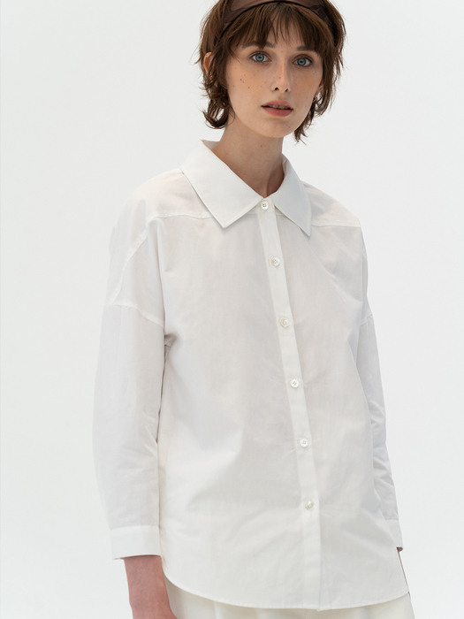 [ESSENTIAL] Dolman Sleeve Shirt White