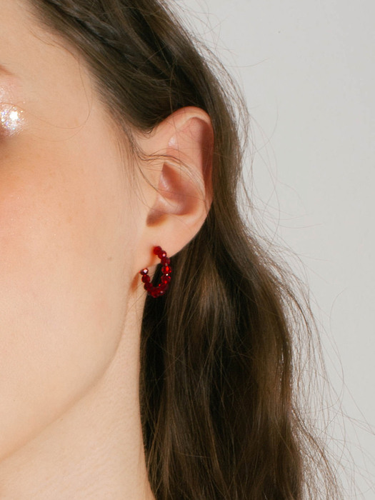 raspberry silver ring earrings