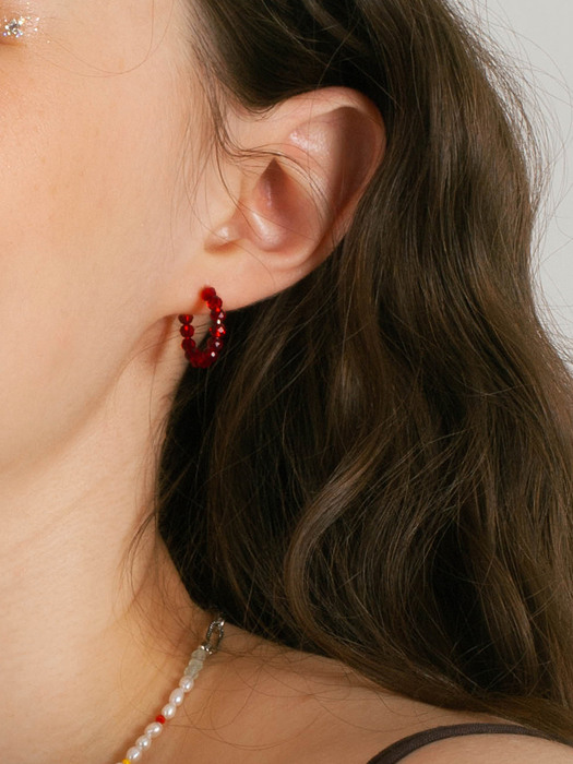 raspberry silver ring earrings