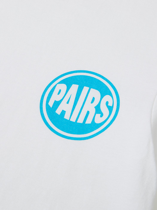 PAIRS ROUND LOGO TEE WHITE / BLUE