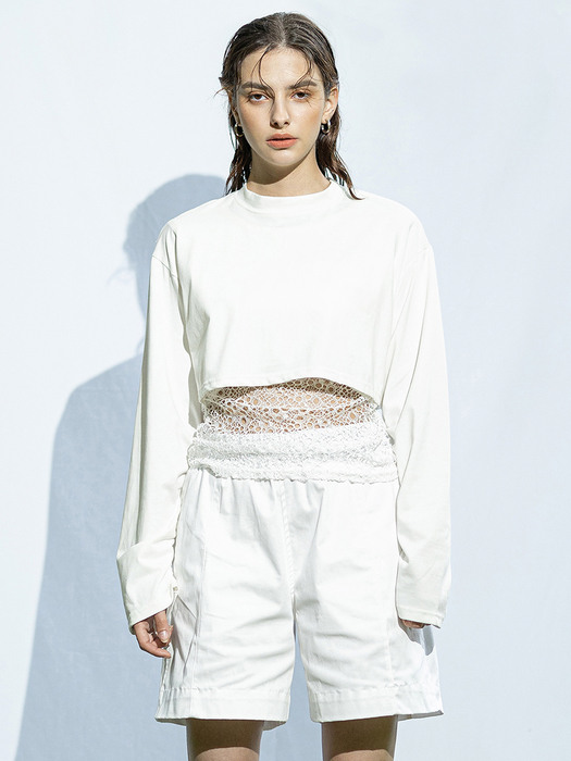 SUMMER LAYERED NET T-SHIRTS OUOLS001-WT