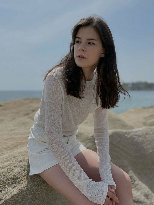 [SALT Label] LINEN LONG SLEEVE TOP_OATMEAL