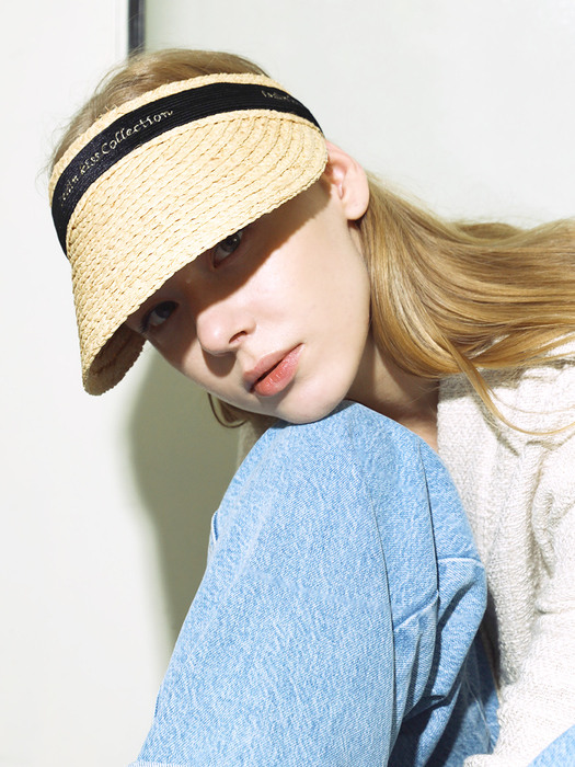 [단독]Louise raffia sun visor (3color)