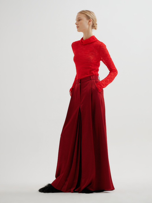 TEP Trompe-loeil Maxi Skirt - Red