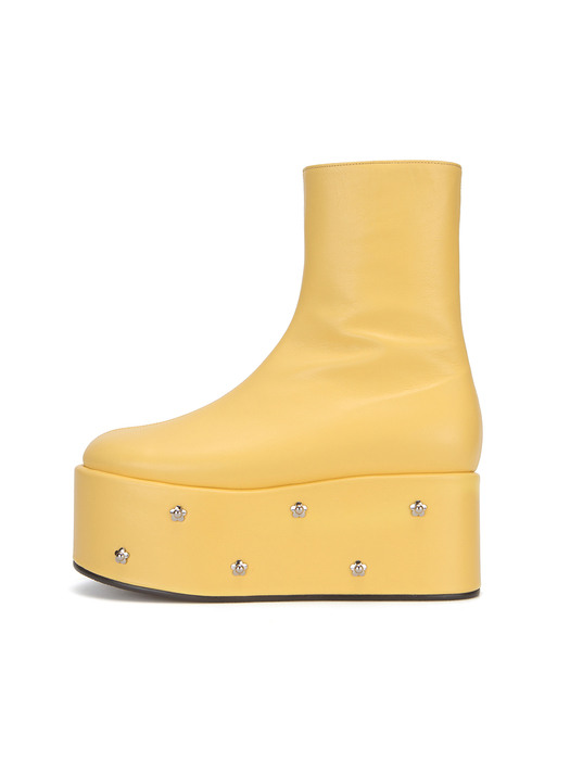 Pebble toe flower platform boots | Yellow