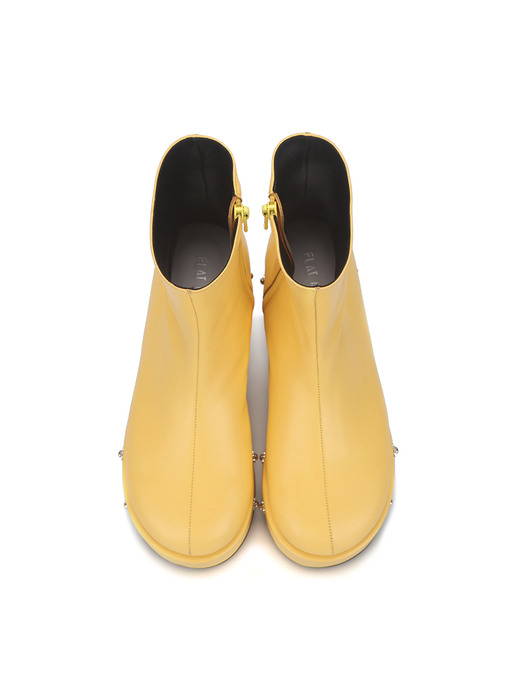 Pebble toe flower platform boots | Yellow
